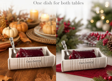 Mud Pie Can-Berry Ceramic Cranberry Serving Dish, Includes Spatula