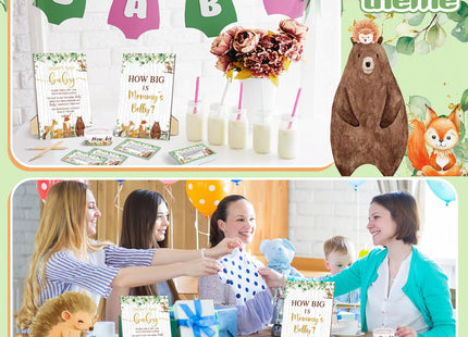 Wonderjune 114 Pcs Woodland Animal Baby Shower Decorations