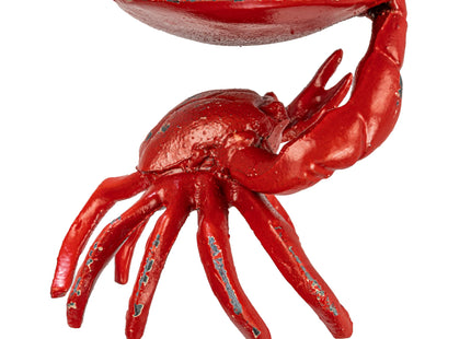 Distressed Red Decorative Cast Iron Crab Shaped Dish