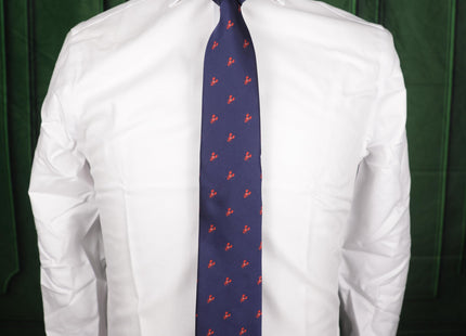 MENDEPOT Red Lobster Pattern Necktie With Gift Box Red Color Lobster Navy Tie
