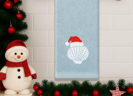 QIONG MENG Coastal Christmas Decor Beach Hand Towels 13x29 Inch 100% Cotton Dish Towels Drying Kitchen Towels Home Bathroom Kitchen Decorations (Coastal)