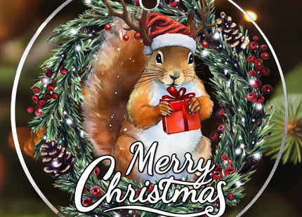 Acrylic Squirrel Christmas Ornaments - Xmas Gifts for Squirrel Lovers