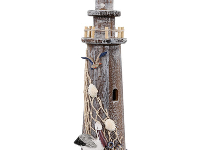 Puzzled COTA Global Brown Wooden Lighthouse Decor - 14.25 Inches