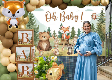 123pcs Woodland Baby Shower Decorations