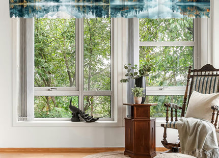 AWJJPO Misty Forest Valance Curtain for Windows 2 Pack Landscape Mountain Pine Tree Rod Pocket Decorative Window Valance for Kitchen Bathroom Bedroom Living Room 54 x 18 Inch