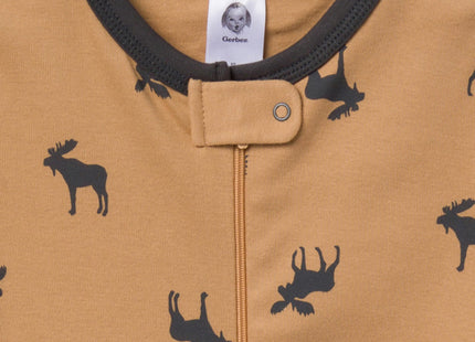 Gerber Baby-Boys 4-Pack Footed Pajamas, Moose, 12 Months