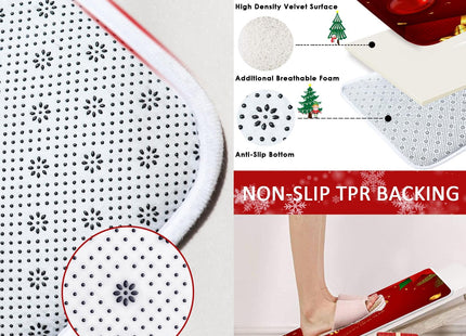 ArtSocket Bathroom Set of 3 Shower Curtain Bath Rugs, Christmas Pine Tree