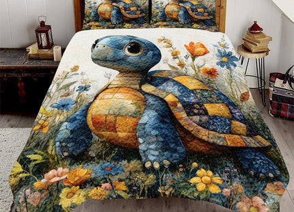 Jeminise Sea Turtle Pattern Quilt, Animal Patchwork Sea Turtle Quilt Set Patchwork Style, Premium Pattern Quilt Bedspread, Animals Bedding Quilts Gift for Men Women