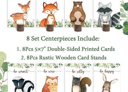 8Pcs Woodland Centerpieces, Woodland Baby Shower for Table Decorations