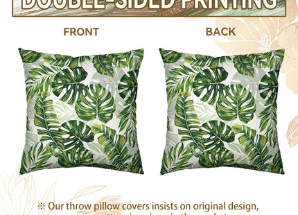 Cryfox Summer Coastal Pillow Covers Pack of 2 Ocean Themed Pillow Covers Square Cotton Linen Throw Pillow Covers Seashell Starfish Beach Pillow Cases for Living Room Bedroom Home Decor 18X18 Inch