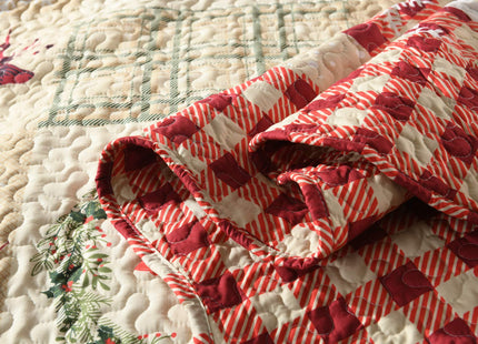 3 Piece Rustic Lodge Deer Quilt Christmas Quilt Quilted Bedspread Quilted Bedspread Ensemble/ Snowman Quilt