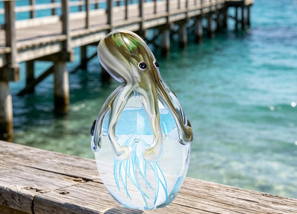 QFkris 5.5" Glass Octopus Figurine for Home Decor