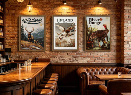 Hunting Wall Art Decor Deer Wildlife Prints Cabin Pictures 12x16x3 Unframed