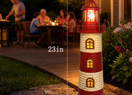 Large Garden Statues 23" Coastal Solar Lighthouse Garden Decor for Outside