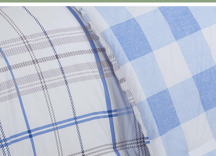 Elegant Comfort 8-Piece Lodge Plaid Reversible Comforter Set - All Season Bed in a Bag, 4-Piece Sheet Set Featuring Smart Pockets, Matching Shams and Decorative Pillow, Full/Queen, Aqua