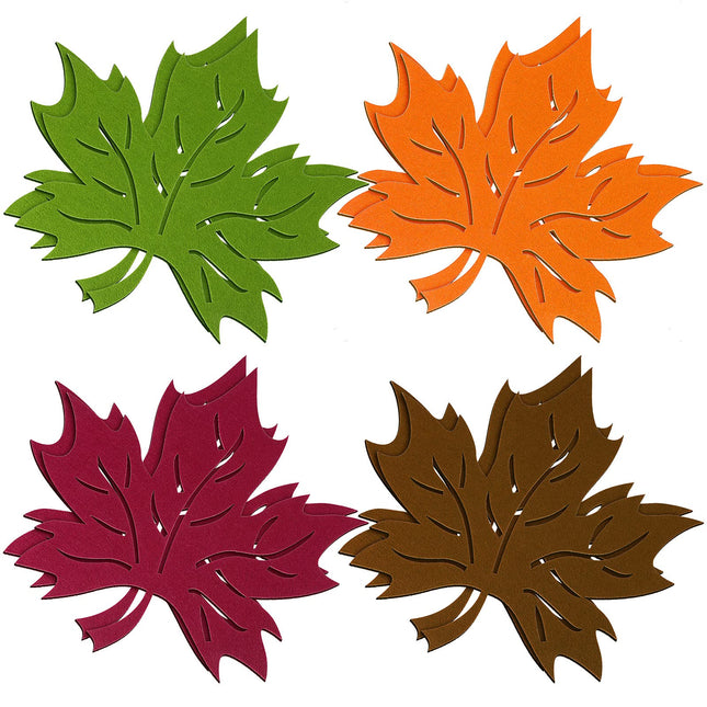 Tatuo 8 Pcs Fall Maple Leaf Placemats Autumn Placemats(12.8 x 12.8 Inch)