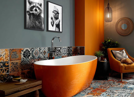 kilamino Wood Framed Funny Otter Bathroom Wall Art 12x16 in