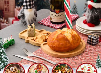 AWIZOM Snowman Wooden Serving Tray Christmas Bamboo Platter Winter Snowman Shape Charcuterie Board Decorative Wood Snack Dish Plate for Xmas Holiday Housewarming Present,14.17x8.15x0.59 Inch