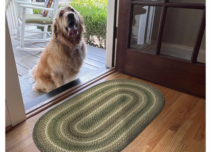 Homespice Pinecone Oval Woven Rug Ideal as Jute Entryway Rug, 27x45