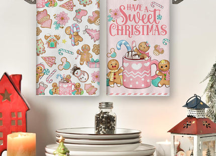 Yarcooly Christmas Kitchen Towels 18×26 Inch Gingerbread Xmas Home Decor