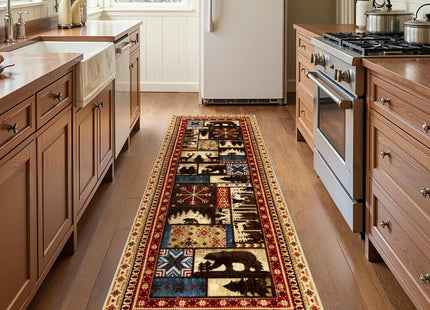 LOKHOM 2x6 Hallway Runner Rug, Non Slip Washable Western Cabin Bear Rugs