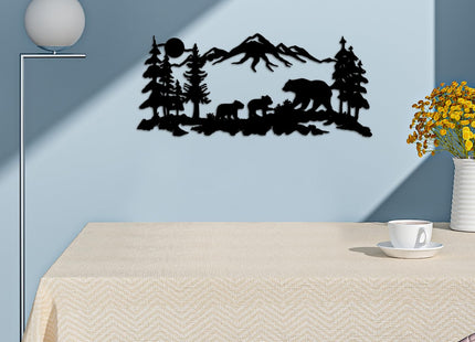 ESTART Metal Bear Wall Art, Rustic Woodland Hunting Animal Cabin Decor