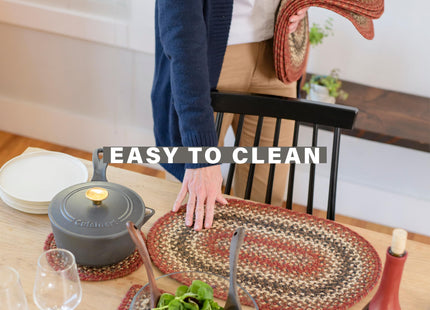 Homespice Chester Braided Table Runner for Cabin Decor, Rect 8x28 Set of 2