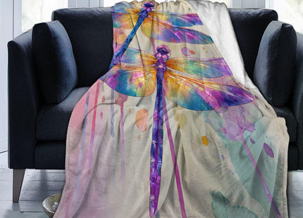 Dragonfly Throw Blanket Animal Dragonflies Warm Decor Soft Flannel Blanket Dragonfly Gifts for Kids Boys Girls Men Women 40" X 50"