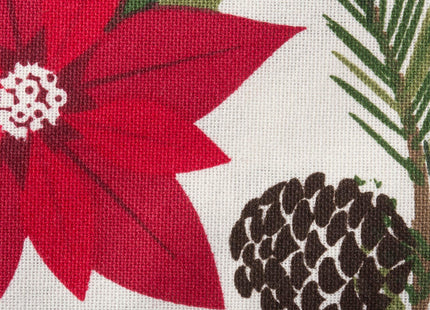DII Woodland Holly Christmas Holiday Kitchen & Table Décor, Napkin Set, 20x20, Poinsettia & Christmas Greenery, 6 Count