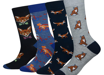 Men's Fox Socks Fox Gifts Silly Fun Novelty Dress Socks Clothes for Men