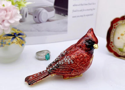 JWT Astyle Luxury Red Cardinal Bird Jewelry Trinket Box Cardinal Gifts