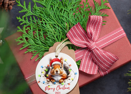 KATLADIZ Squirrel Ornament - Squirrel Christmas Ornaments, Animals Ornaments for Christmas Tree - Animals Lover Gifts - Ceramic Ornament 2024