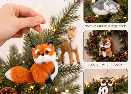 Skylety 20 Pcs Woodland Animal Plush Hanging Ornaments, Xmas Woodland