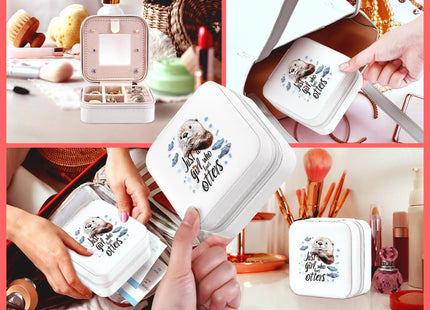 BJDAMAI Otter Jewelry Box, Gifts For Teens Girls, Otter Lovers Stuff Items Accessories Things Merchandise Decor Merch, Travel Ring Earrings Necklace Organizer Holder!