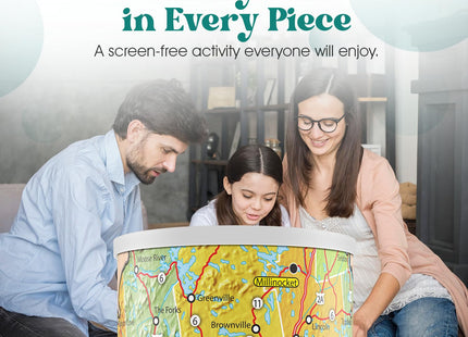 Maine 13"x10" Mini State Puzzle, 100 Pieces Puzzles for Kids and Adults