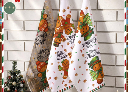 Hahafelt 6 Pcs Christmas Kitchen Towels Gingerbread Dish Cloth