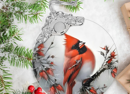 Christmas Ornaments - Stained Glass Cardinal Decor - Tree Ornament - Cardinal Gifts
