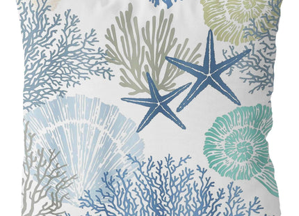 Likjad Coastal Beach Pillow Covers 18x18, Ocean Beachy Themed Room Decor, Coral Starfish Seashell Ocean Beach Decorative Throw Pillow Covers for Home Living Room Bedroom Decor