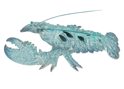 Teal Blue Coral Lobster Statue Figurine - Ocean Decor Beach House Accent - Coral Reef Coastal Nautical Tabletop Decor (12.25" x 8.25")