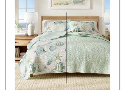 Great Bay Home Coastal Quilt Set - Bedding Set - Lightweight, All-Season, Reversible Seaside