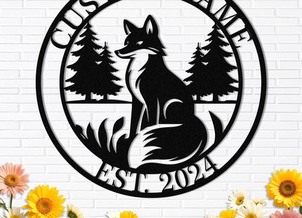 Metal Signs Customized, Personalized Fox Metal Signs, Funny Fox Wall Art Decor, Custom Metal Name Sign, Metal Fox Decorations, Farmhouse Outdoor Decor, Personalized Housewarming Gifts