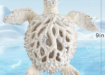 VVGIFTS Ocean White Sea Turtle Coral Reef Beach Coastal Home Shelf Decor