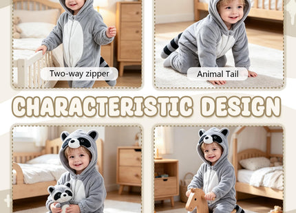 UPZAI Baby Raccoon Costume Halloween: Toddler Raccoon Costume Animal Romper