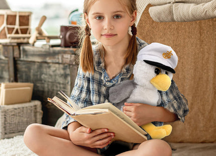 DolliBu Plush Seagull Stuffed Animal - Soft Huggable Gray Seagull Sailor, Adorable Playtime Plush Toy Animal, Cute Sea Bird Cuddle Gifts for Kids & Adults - 8 Inch