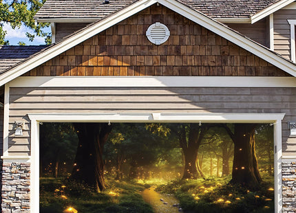ANNA QUEEN Misty Forest Garage Door Banner 6 x 13FT,Outdoor Garage Decoration for Parties Home Decor