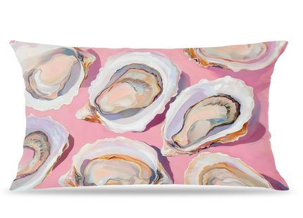 awdschkj Pink Coastal Beach Oyster Pillow Covers 12x20, Preppy Beach Room Decor, Coastal Marine Ocean Shell Decorative Lumbar Throw Pillow Covers for Home Bedroom Living Room
