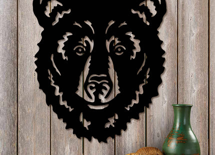Metal Bear Wall Art,Black Bear Head Wall Decor Sculptures for Living Room