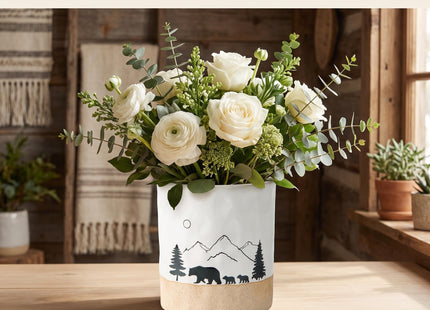 Ceramic Utensil Holder Nature Bear Design for Countertop utensil Crock