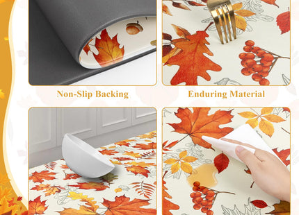 SHACOS Fall Anti Fatigue Kitchen Mats Orange Maple & Acorn 17x27.5+17x47