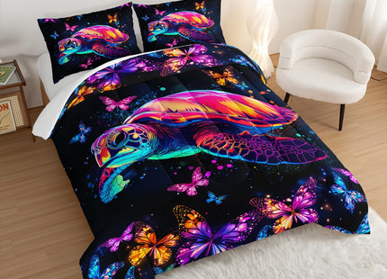 UEVBF Colorful Sea Turtle Comforter Set Queen Size with 2 Pillowcases.